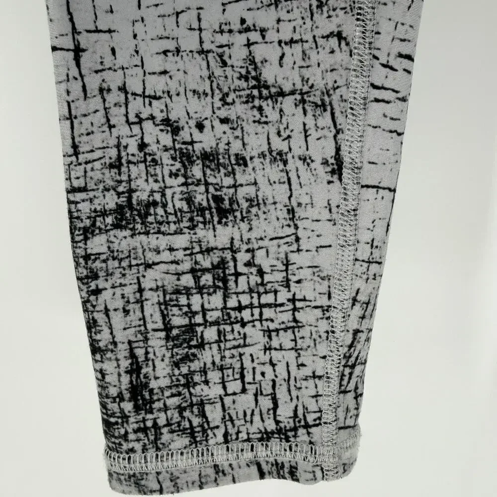 ALO Yoga Tech Lift Airbrush Full-Length Performance Leggings In Crackle Gray LG